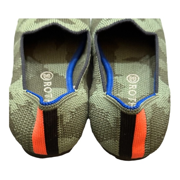 Rothys The Kids Loafer Classic Olive Camo Slip On Flats Shoes Size 12 - Picture 3 of 6